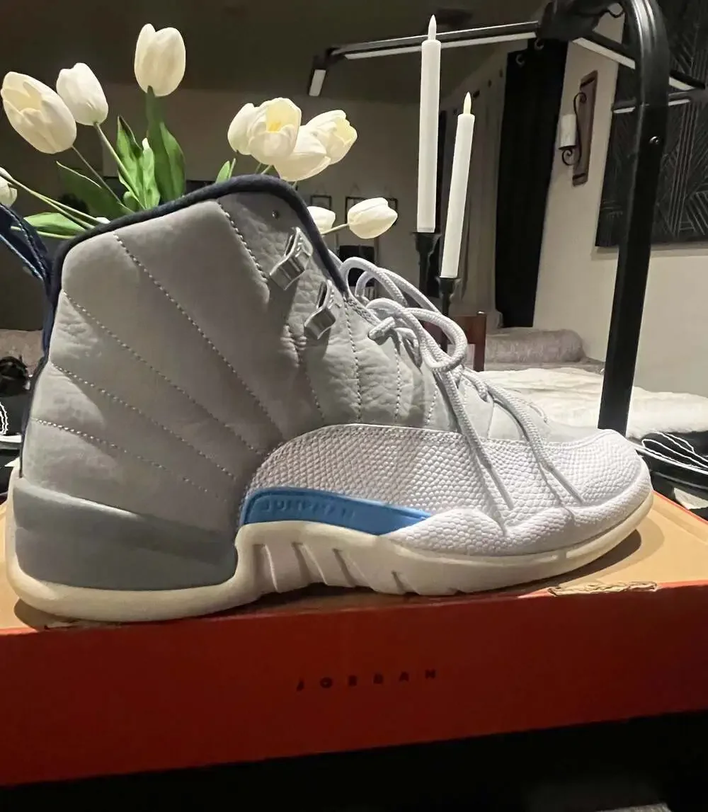 Air Jordan 12 Retro Wolf Grey/University Blue-White-Midnight Navy